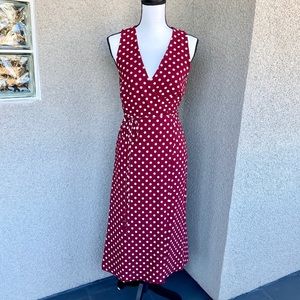 Barneys polkadot midi wrap dress M